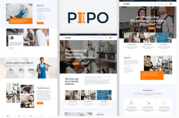 Pipo - Plumber Services Elementor Template Kit