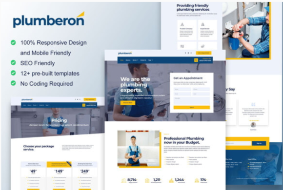 Plumberon - Plumbing Service Elementor Template Kit