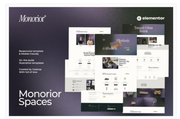 Monorior Space - Gradient Interior Elementor Template Kit