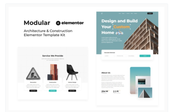 Modular - Architecture & Construction Elementor Template Kit