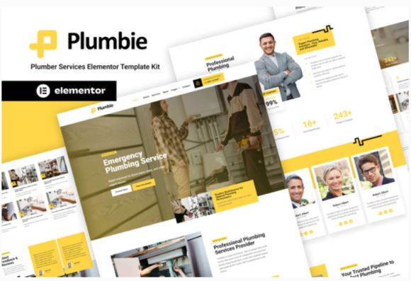 Plumbie - Plumber Services Elementor Template Kit