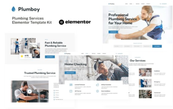 Plumboy - Plumbing Services Elementor Template Kit