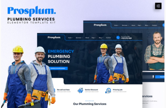 Prosplum - Plumbing Services Elementor Template Kit