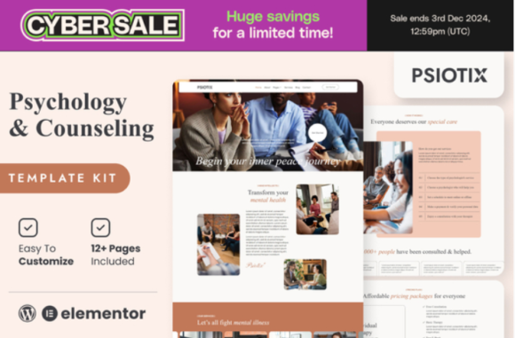 Psiotix - Psychologist & Hypnotherapy Elementor Templates