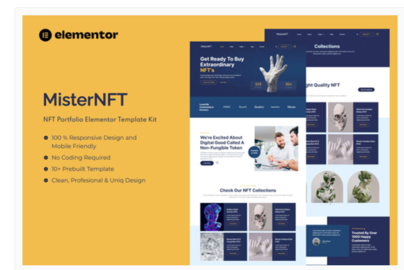 MisterNFT - NFT Portfolio Elementor Template Kit
