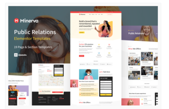 Minerva - Public Relation & Creative Agency Elementor Template Kit