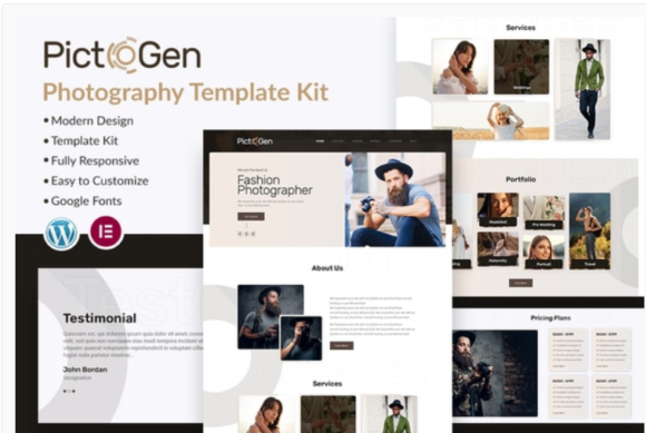 Pictogen - Creative Photography Elementor Template Kit