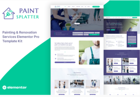 Paint Splatter - Painting & Renovation Services Elementor Pro Template Kit