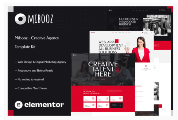Mibooz - Creative Agency Elementor Template Kit