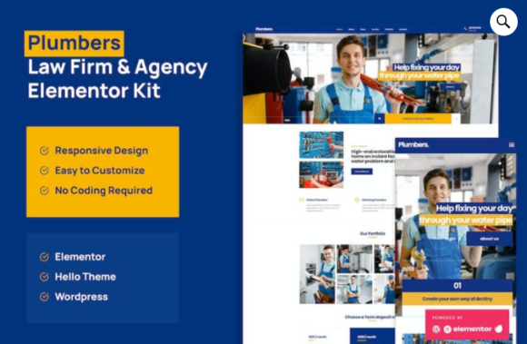 Plumber – Company & Business Elementor Pro Template Kit