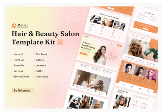 Melier | Hair & Beauty Salon Elementor Template Kit