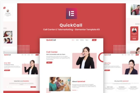 Quick Call - Call Center Elementor Template Kit