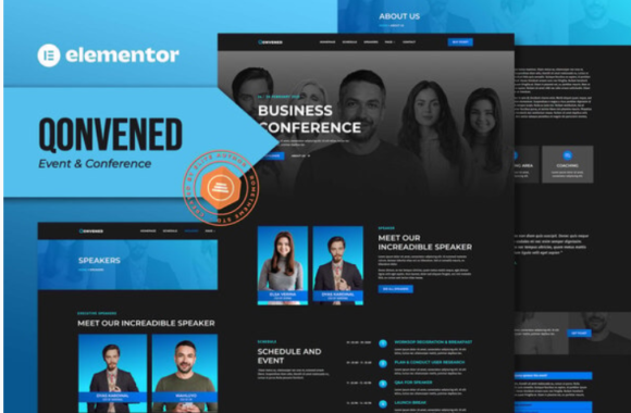 Qonvened - Event & Conference Elementor Template Kit