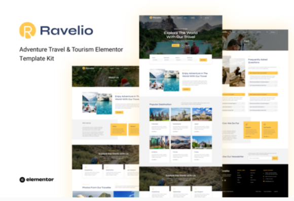 Ravelio - Adventure Travel & Tourism Elementor Template Kit