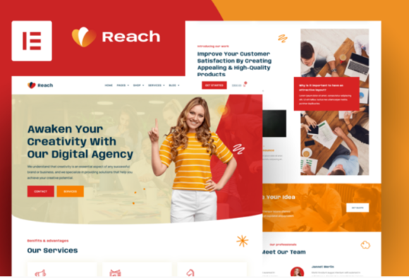 Reach - Digital Agency & Creative Elementor Pro Template Kit