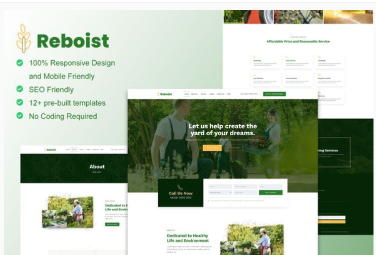 Reboist - Landscape & Gardening Elementor Template Kit