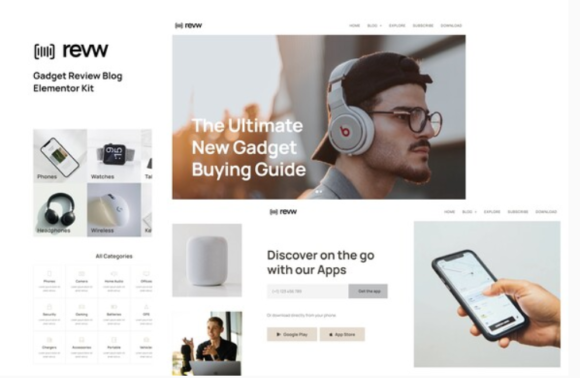 Revw - Gadget Review Blog Elementor Template Kit
