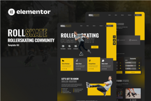 Rollskate - Rollerskating Community Elementor Template Kit