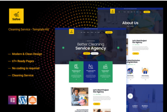 Safee - Cleaning Service Elementor Template Kit