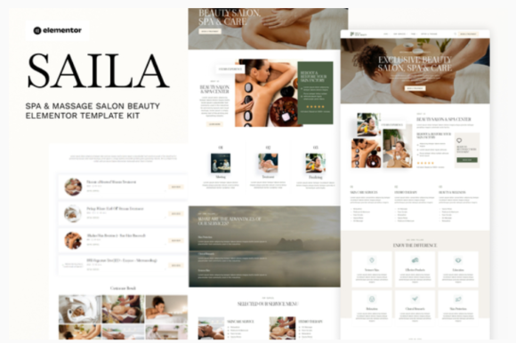 Saila - Spa & Massage Salon Beauty Elementor Template Kit