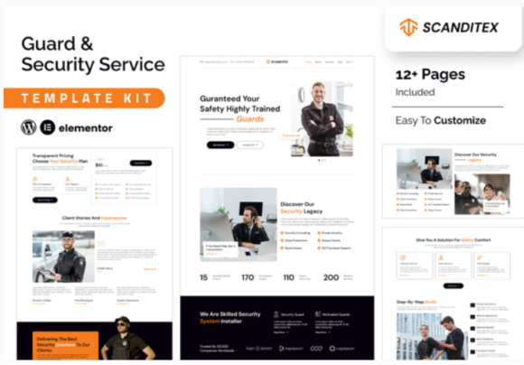 Scanditex - Security Agency & Bodyguard Elementor Template Kit