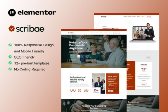 Scribae - Notary & Legal Service Elementor Template Kit