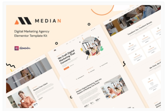 Median - Digital Marketing Agency Elementor Template Kit