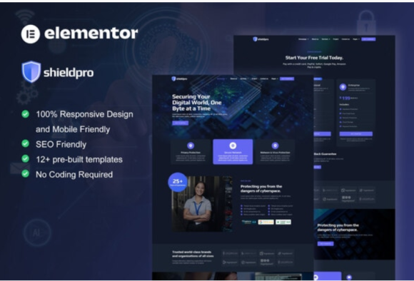 Shieldpro - Cyber Security Services Elementor Pro Template Kit