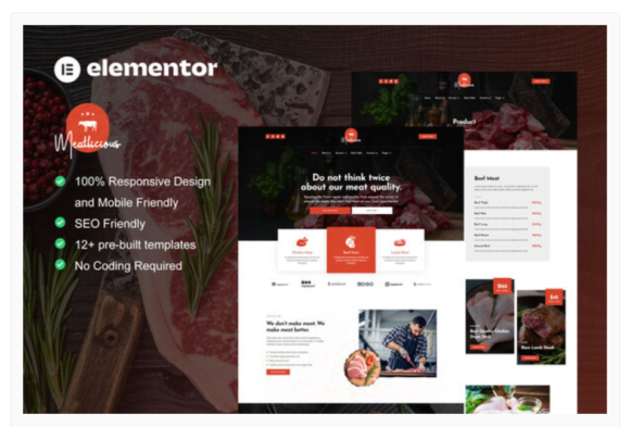Meatlicious - Meat Shop & Butcher Elementor Template Kit