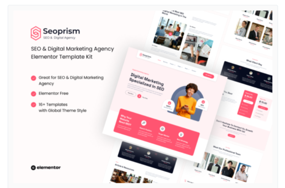 Seoprism - SEO & Digital Agency Elementor Template Kit