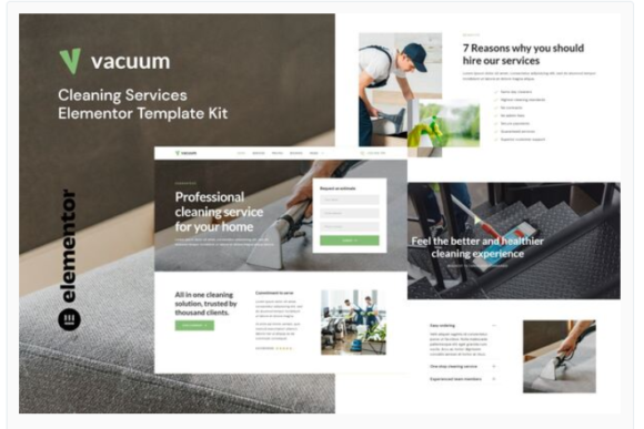 Vacuum - Cleaning Services Company Elementor Template Kit