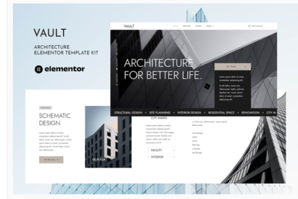 Vault - Architecture Interior Elementor Template Kit