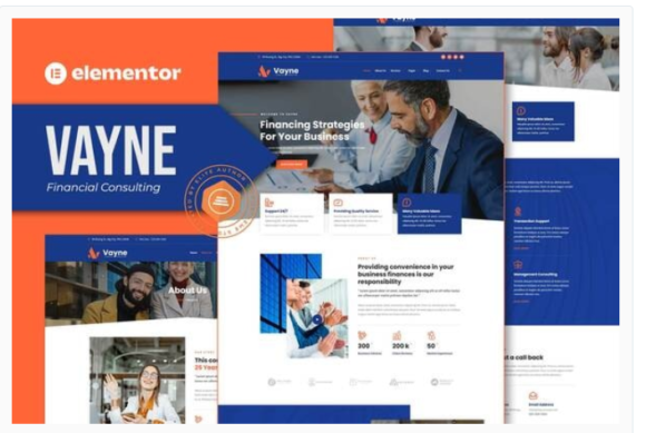 Vayne - Financial Consulting Elementor Template Kit