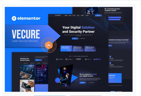 Vecure - Cyber Security Services Elementor Template Kit