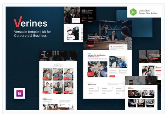 Verines – Professional Corporate & Business Elementor Template Kit