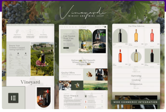 Vineyardi – Wine Shop & Winery Elementor Pro Template Kit