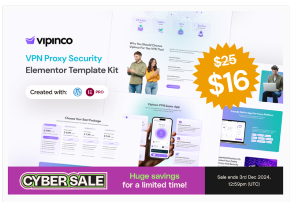 Vipinco - VPN Proxy Security Elementor Pro Template Kit