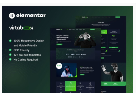VirtaBox - Virtual Reality Services Elementor Template Kit