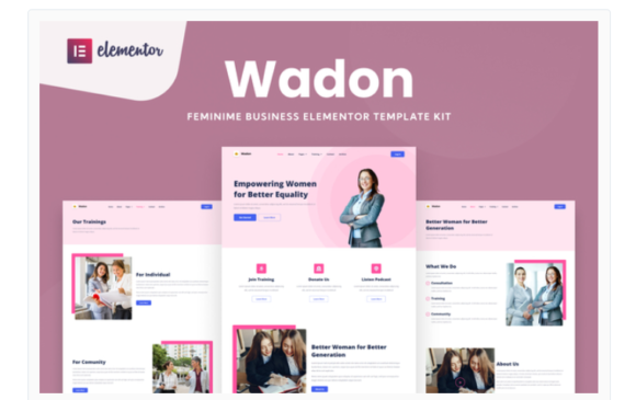 Wadon - Feminine Business Consultant Elementor Template Kit