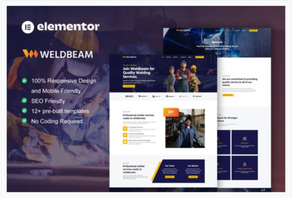 WeldBeam - Welding Services & Industrial Elementor Template Kit