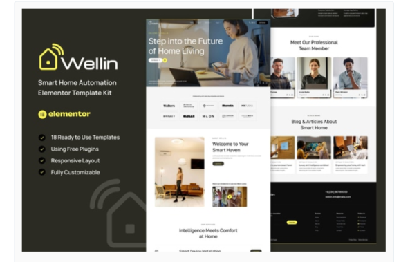 Wellin - Smart Home Automation Elementor Template Kit