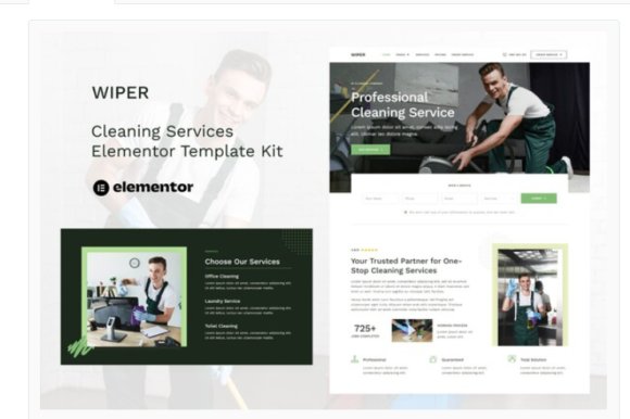 Wiper - Cleaning Services Elementor Template Kit