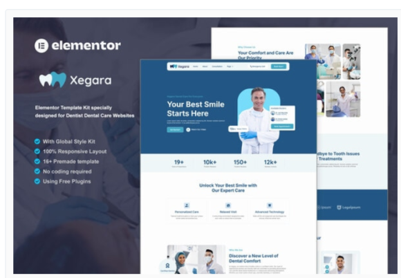 Xegara - Dentist Dental Care Elementor Template Kit