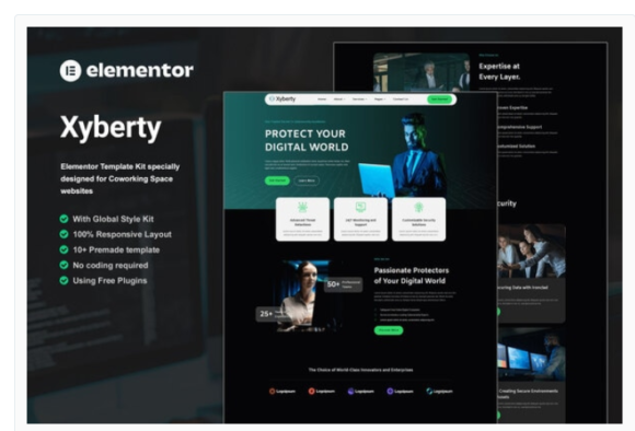 Xyberty - Cyber Security Elementor Template Kit