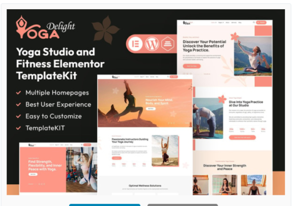 Yoga Delight - Yoga Studio & Fitness Elementor Template Kit