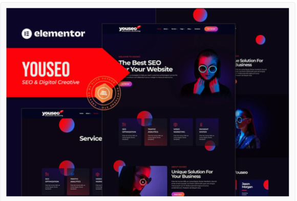 Youseo - SEO & Digital Creative Agency Elementor Template Kit