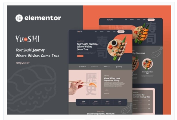 Yushi - Sushi Food Elementor Template Kit