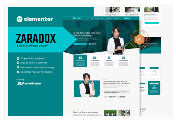 Zaradox - Life & Business Coach Elementor Template Kit