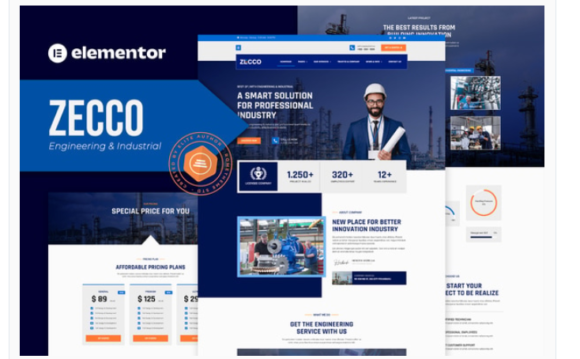 Zecco - Engineering & Industrial Company Elementor Template Kit