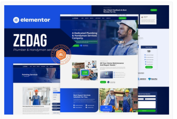 Zedag - Plumber & Handyman Services Elementor Pro Template Kit